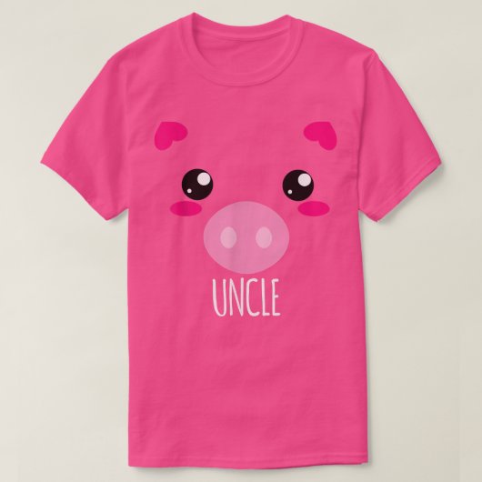 Mens Pig Face Kawaii Halloween Costume For Uncle F Tシャツ (デザイン正面)