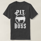 Mens Pit Boss Shirt BBQ Funny Pitmaster Pig Grilli Tシャツ (デザイン正面)