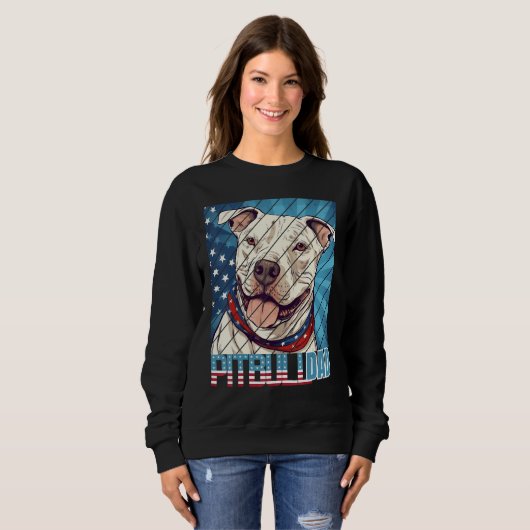 Mens Pit bull pitbul Dad For Men スウェットシャツ (正面フル)