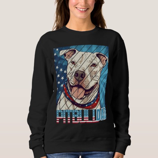 Mens Pit bull pitbul Dad For Men スウェットシャツ (正面)