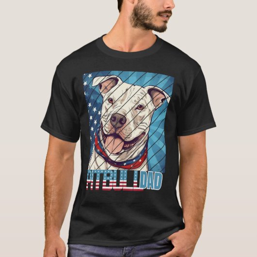Mens Pit bull pitbul Dad For Men Tシャツ (正面)