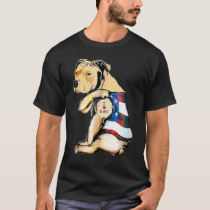 Mens Pitbulls Dog Tattoo I Loves Dad Tシャツ