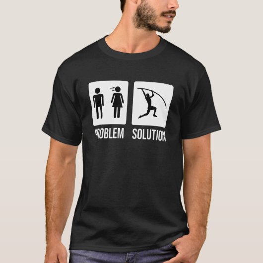 Mens Pole Vault Vaulter Jump Problem Solution Tシャツ (正面)