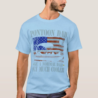 Mens Pontoon Dad Boating American Flag 4Th Of July Tシャツ