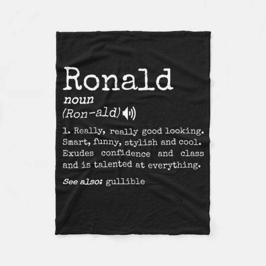 Mens Prank First Name辞書の意味おもしろい フリースブランケット (正面)