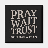 Mens Pray Wait Trust God Has A Plan Christian Jesu マグネット (正面)