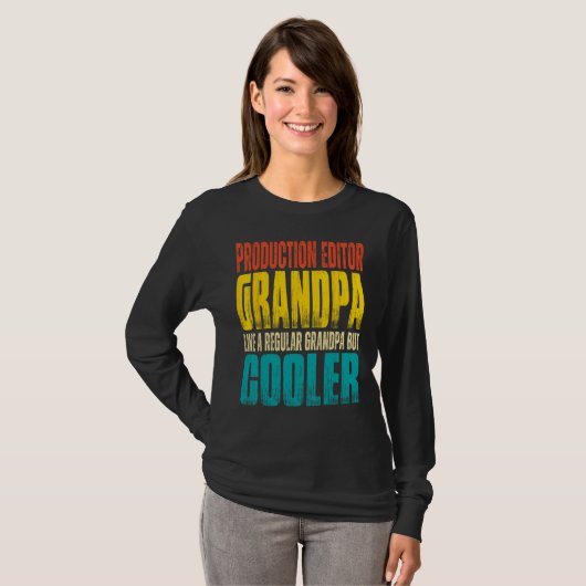 Mens Production Editor Grandpa Like a Regular Gran Tシャツ (正面フル)