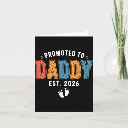 Mens Promoted To Daddy 2026 Dad Est 2026 Daddy To カード (正面)