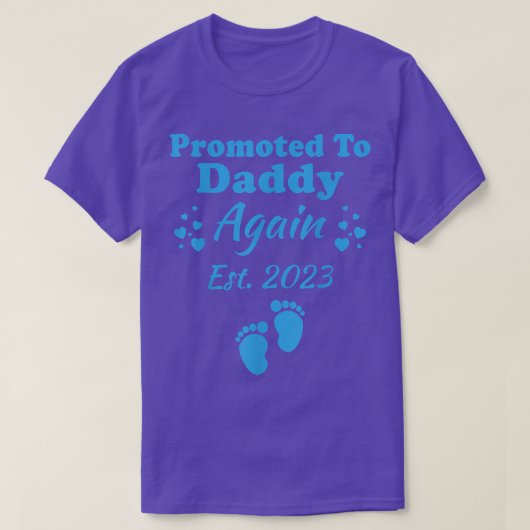 Mens Promoted To Daddy Again 2023 Pregnancy Announ Tシャツ (デザイン正面)