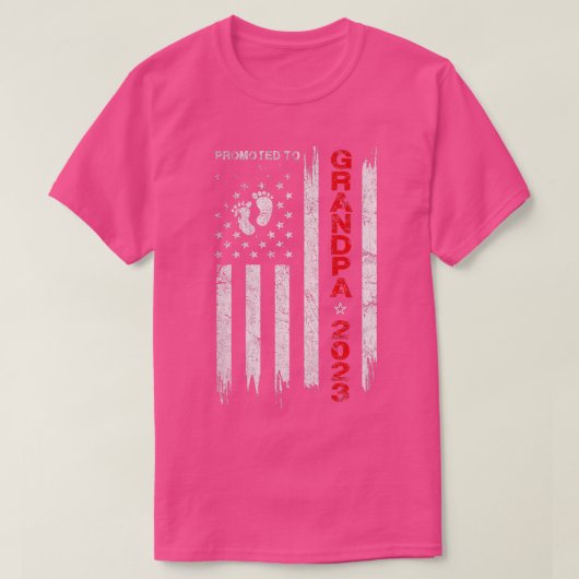 Mens Promoted To Grandpa 2023 Patriotic Flag First Tシャツ (デザイン正面)