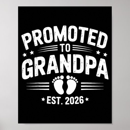 Mens Promoted To Grandpa Est 2026 New Grandpa Preg ポスター (正面)