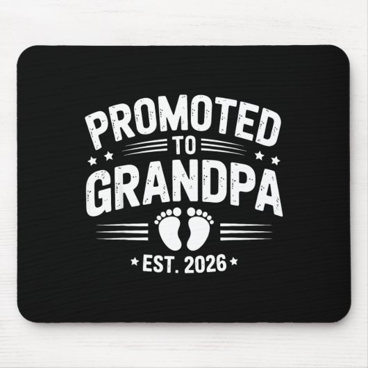 Mens Promoted To Grandpa Est 2026 New Grandpa Preg マウスパッド (正面)