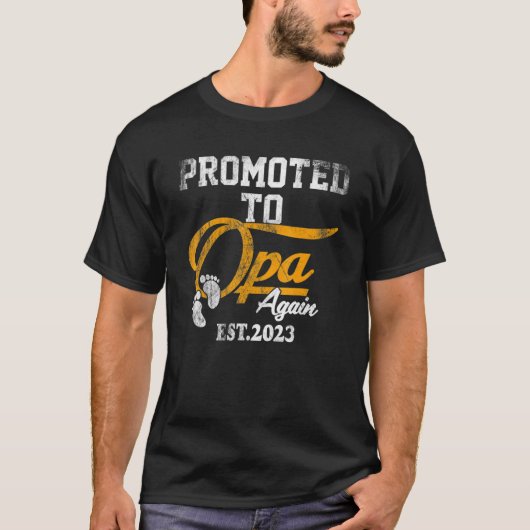 Mens Promoted To Opa Again 2023 Father's Day Tシャツ (正面)