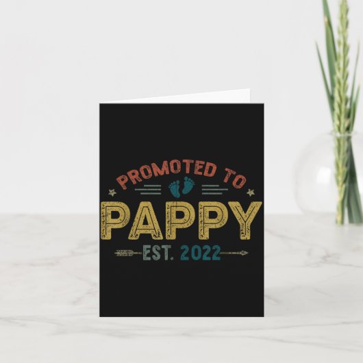 Mens Promoted To Pappy Est 2022 Funny New Pappy  カード (正面)