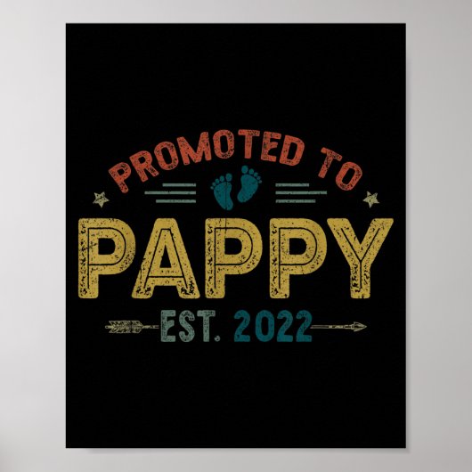 Mens Promoted To Pappy Est 2022 Funny New Pappy  ポスター (正面)