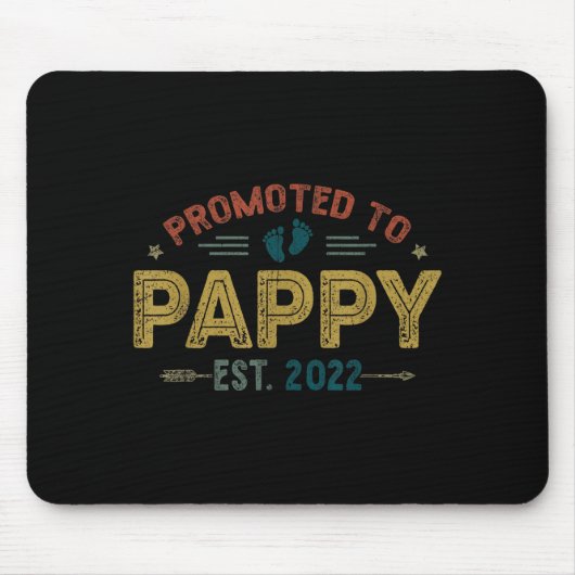 Mens Promoted To Pappy Est 2022 Funny New Pappy  マウスパッド (正面)