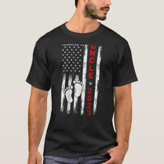 Mens Promoted To Uncle 2023 American Flag New Uncl Tシャツ
