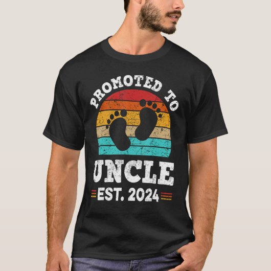 Mens Promoted to Uncle 2024 Soon To Be Uncle for N Tシャツ (正面)