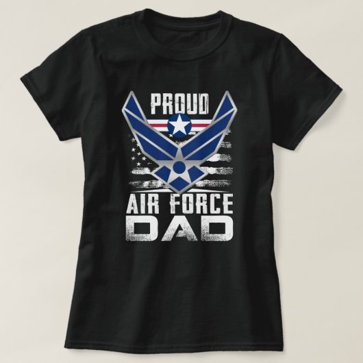 Mens Proud Air Force Dad Military Veteran  Tシャツ (デザイン正面)
