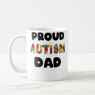 Mens Proud Autism Dad Colored Jigsaw Puzzle Pieces コーヒーマグカップ