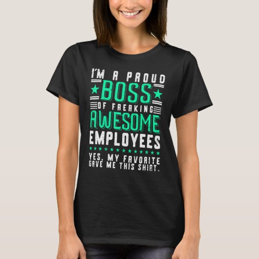 Mens Proud Boss of Awesome Employees Appreciation Tシャツ (正面)
