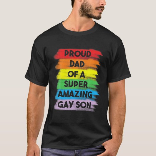 Mens Proud Dad Of A Gay Son Coming Out Gay Pride S Tシャツ (正面)