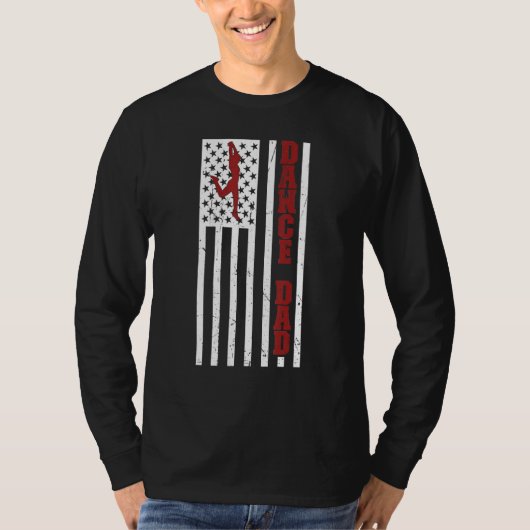 Mens Proud Dance Dad US Flag Dancing Dad Of A Danc Tシャツ (正面)