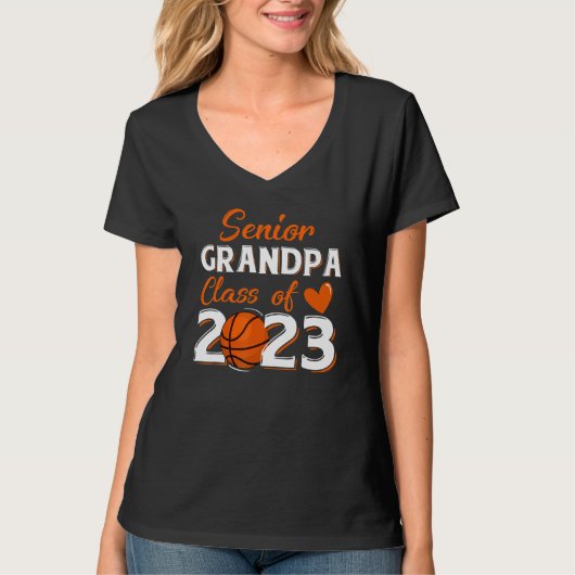 Mens Proud Grandpa Of A 2023 Senior Basketball Gra Tシャツ (正面)