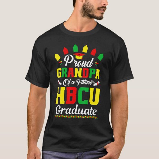 Mens Proud Grandpa Of Future HBCU Graduate Black C Tシャツ (正面)