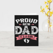 Mens Proud New Dad It's A Girl Funny Fathers Day N カード (黄色い花)
