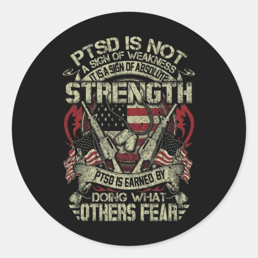 Mens Ptsd後外傷性ストレス障害強度 ラウンドシール (正面)