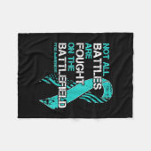 (Mens PTSD認識度アメリカ国旗退役軍人サポート) フリースブランケット (正面(横))