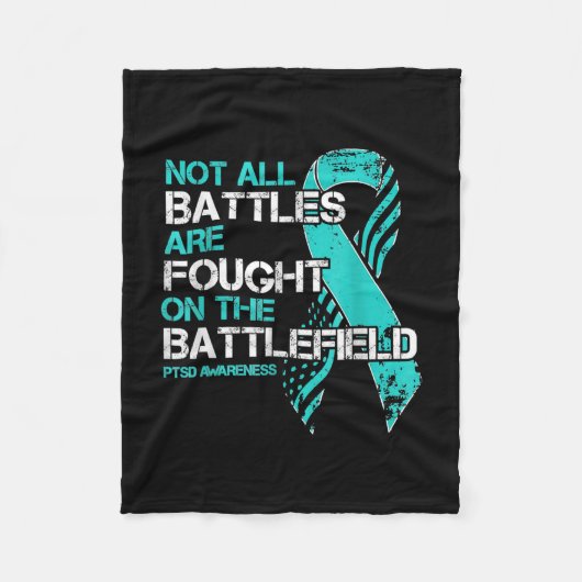 (Mens PTSD認識度アメリカ国旗退役軍人サポート) フリースブランケット (正面)