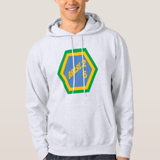 Men's Pullover Hoodie ash BRASIL 26 パーカ (正面)
