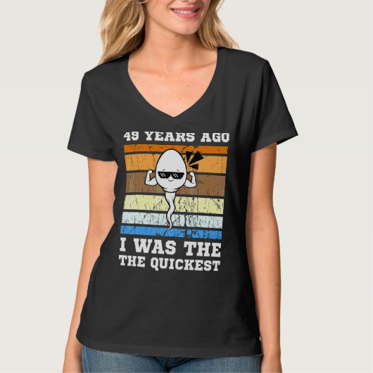 Mens Quickest泳ぐ人49年前Quicket Mastes Tシャツ (正面)