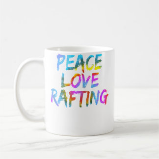 Mens Rafting Outfit Spruch Raftingboot Peace Love  コーヒーマグカップ