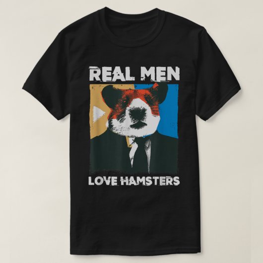 Mens Real Man Love Hamsters Owner Hamster Lover Pe Tシャツ (デザイン正面)