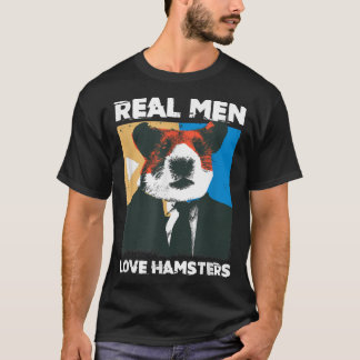 Mens Real Man Love Hamsters Owner Hamster Lover Pe Tシャツ