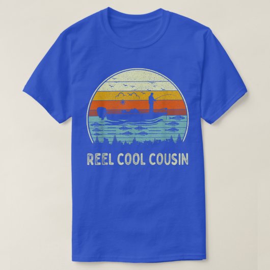 Mens Reel Cool Cousin Fishing s Funny Fathers Day Tシャツ (デザイン正面)