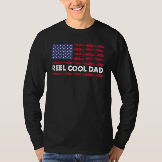 Mens REEL COOL DAD Fishing Father s Day  4th of Ju Tシャツ (正面)