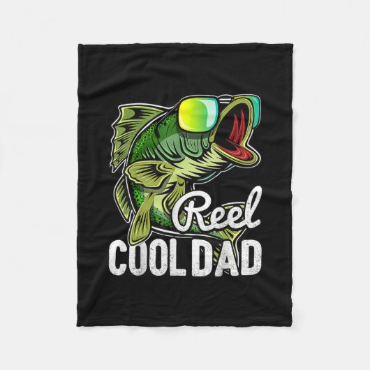 Mens Reel Cool Dad Fishing Sunglasses Funny フリースブランケット (正面)