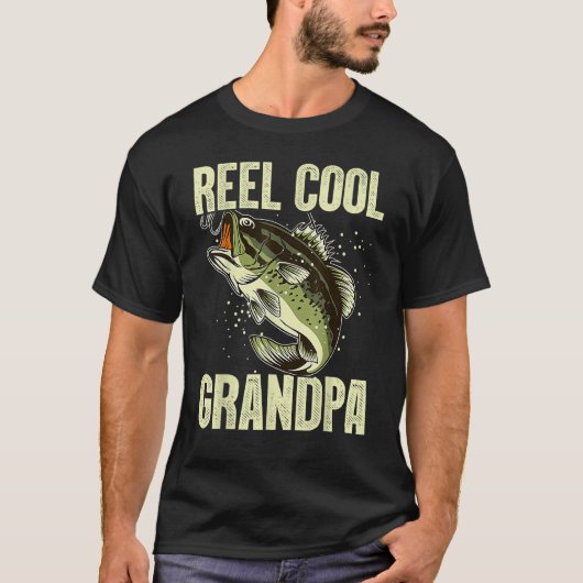 Mens Reel Cool Grandpa  Fathers Day Fishing For Da Tシャツ (正面)