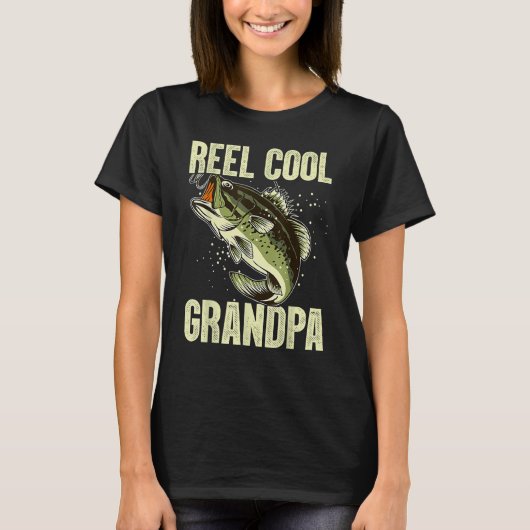 Mens Reel Cool Grandpa Fathers Day Fishing For Da Tシャツ (正面)