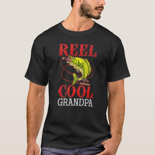 Mens Reel Cool Grandpa Shirt Funny Valentine Fathe Tシャツ (正面)