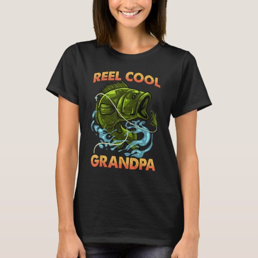 Mens Reel Cool Grandpa Shirt Funny Valentine Fathe Tシャツ (正面)