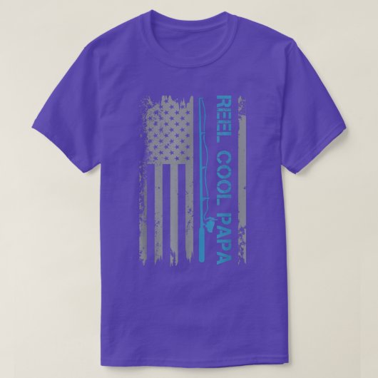 Mens Reel Cool Papa Fishing American Flag Patrioti Tシャツ (デザイン正面)