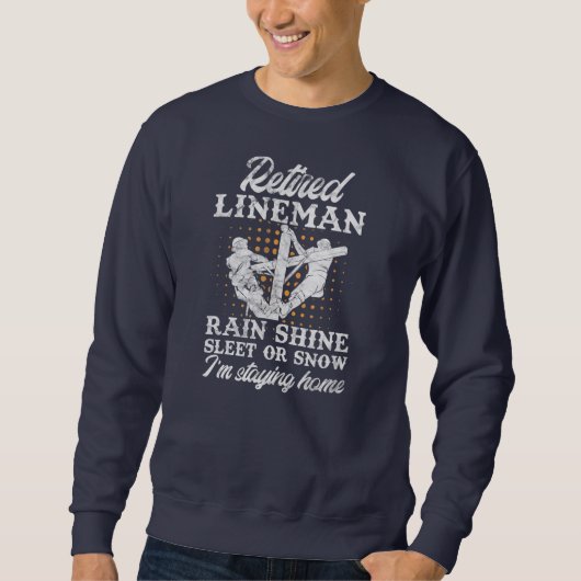 Mens Retired Lineman Lineworker Retirement スウェットシャツ (正面)