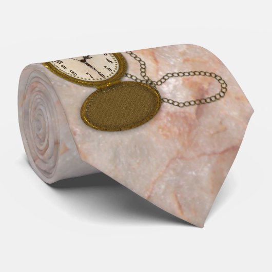 Mens Retirement Pocket Watch with Chain Brown ネクタイ (ロール)