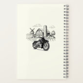 Men's Retirement Vintage Barn Motorbike Cruising ノートブック (裏面)