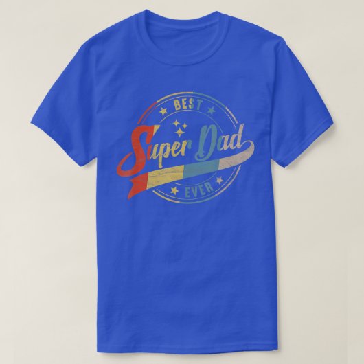 Mens Retro Best Dad Super Dad Ever Father Daddy Fa Tシャツ (デザイン正面)
